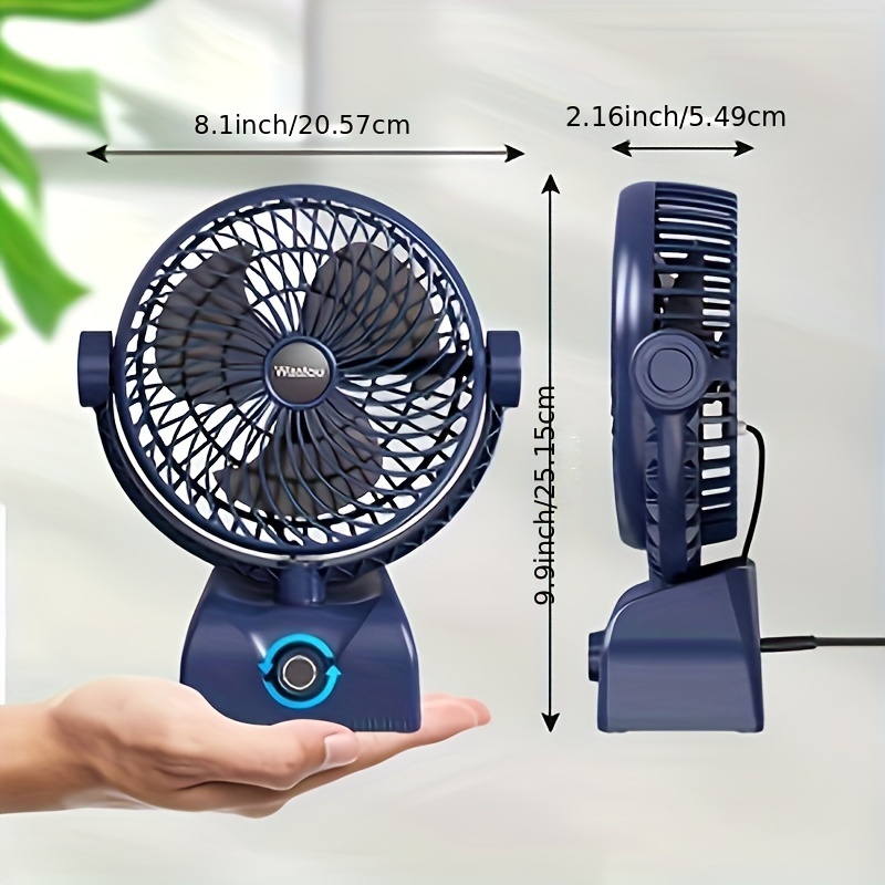 desktop fan usb rechargeable desktop fan   personal cooling fan suitable for home bedroom office and desktop use with     regulation rotating head silent fan details 1