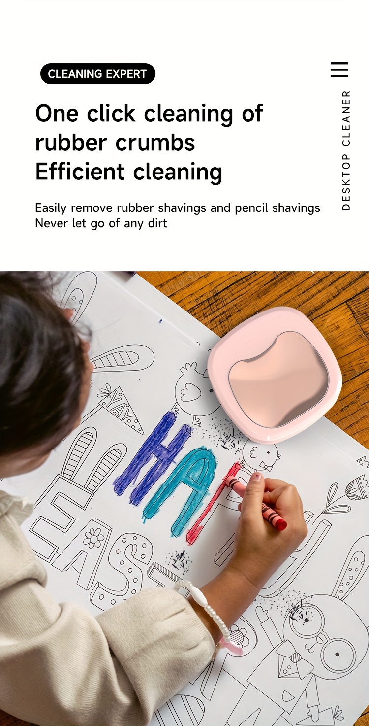 portable mini desktop vacuum cleaner with usb charging rechargeable battery and accessory kit ideal for home office and student use details 4