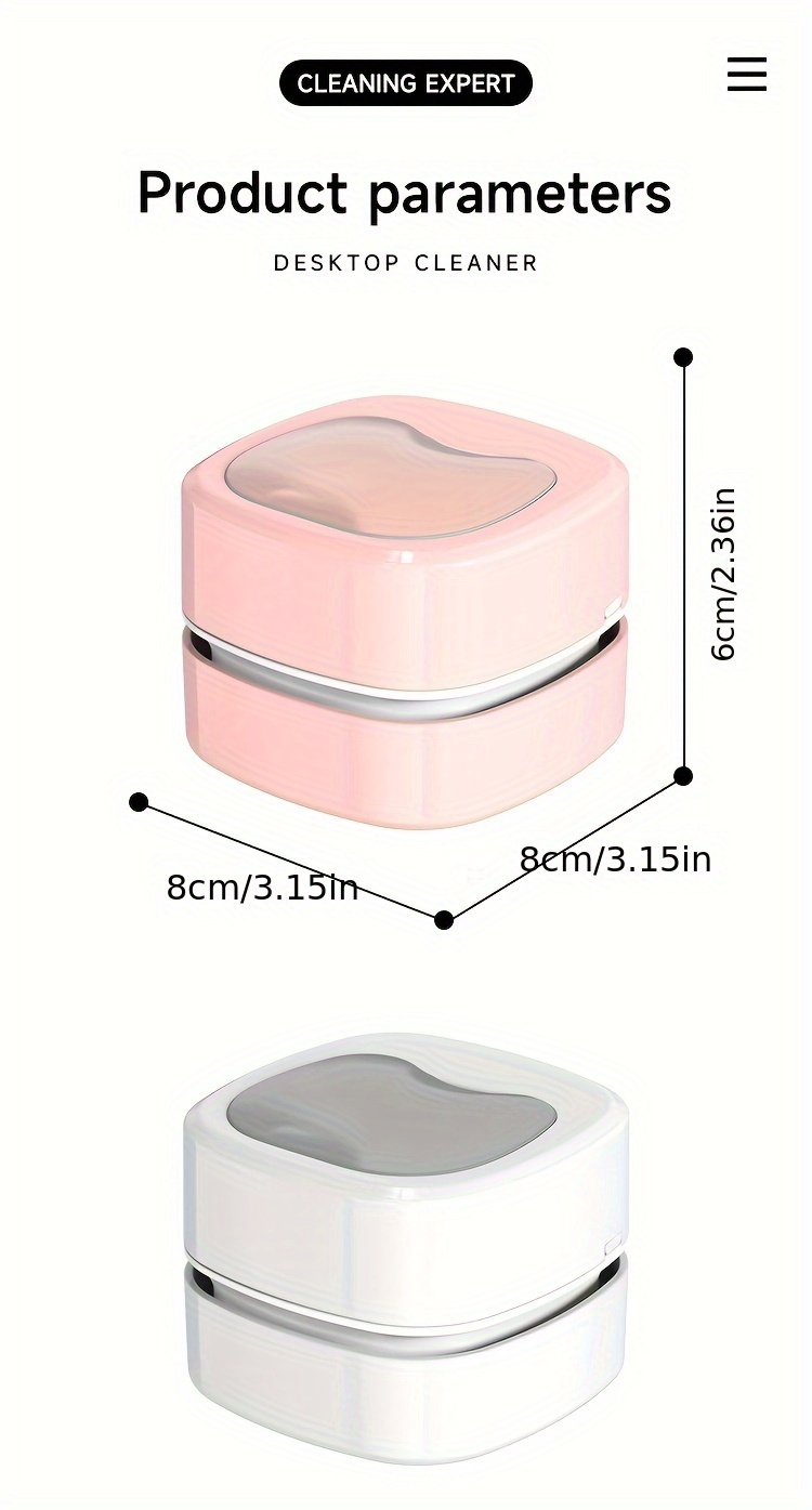 portable mini desktop vacuum cleaner with usb charging rechargeable battery and accessory kit ideal for home office and student use details 14