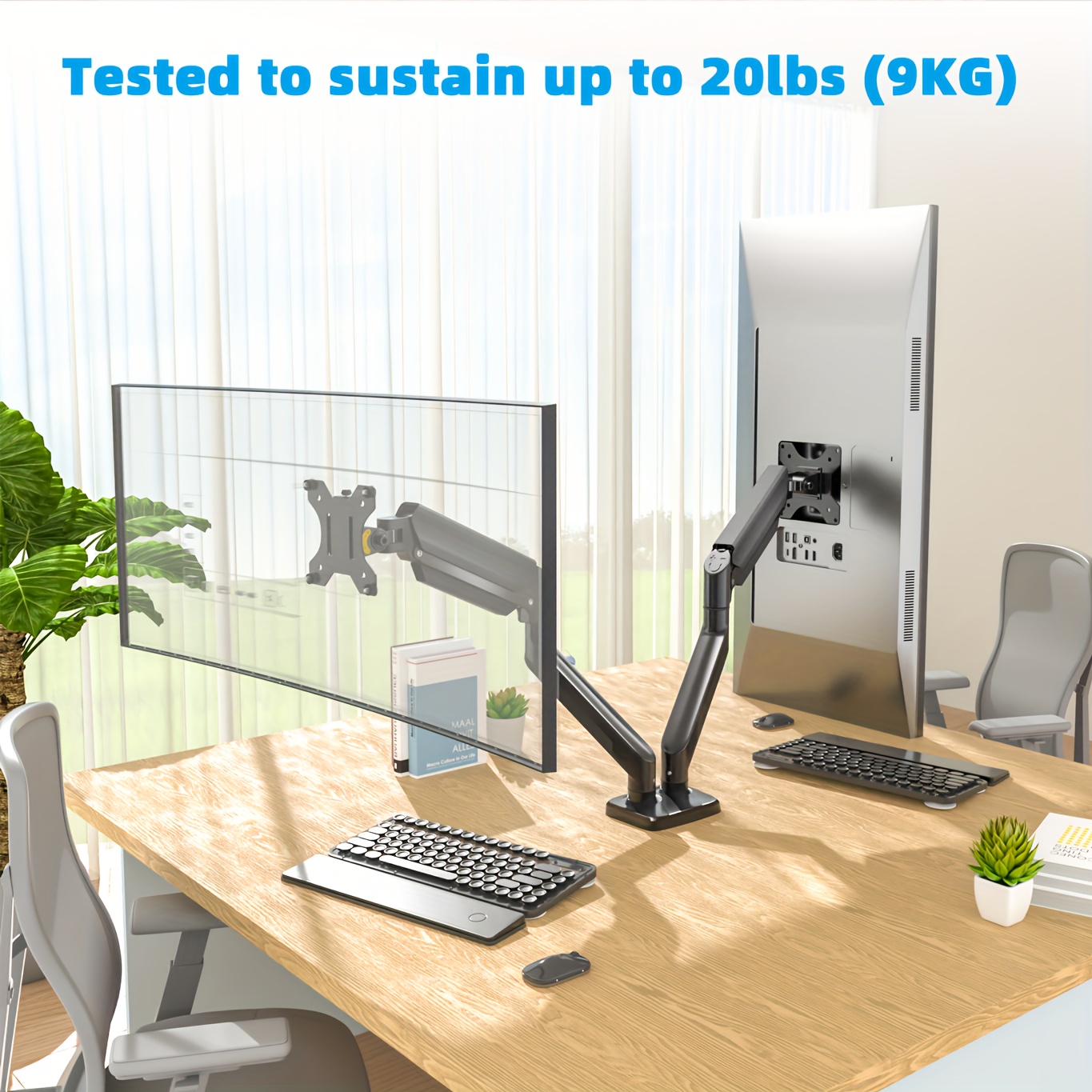 dual monitor mount adjustable monitor 2 computer screen double monitor arm stand for desk 32 inch mount details 2