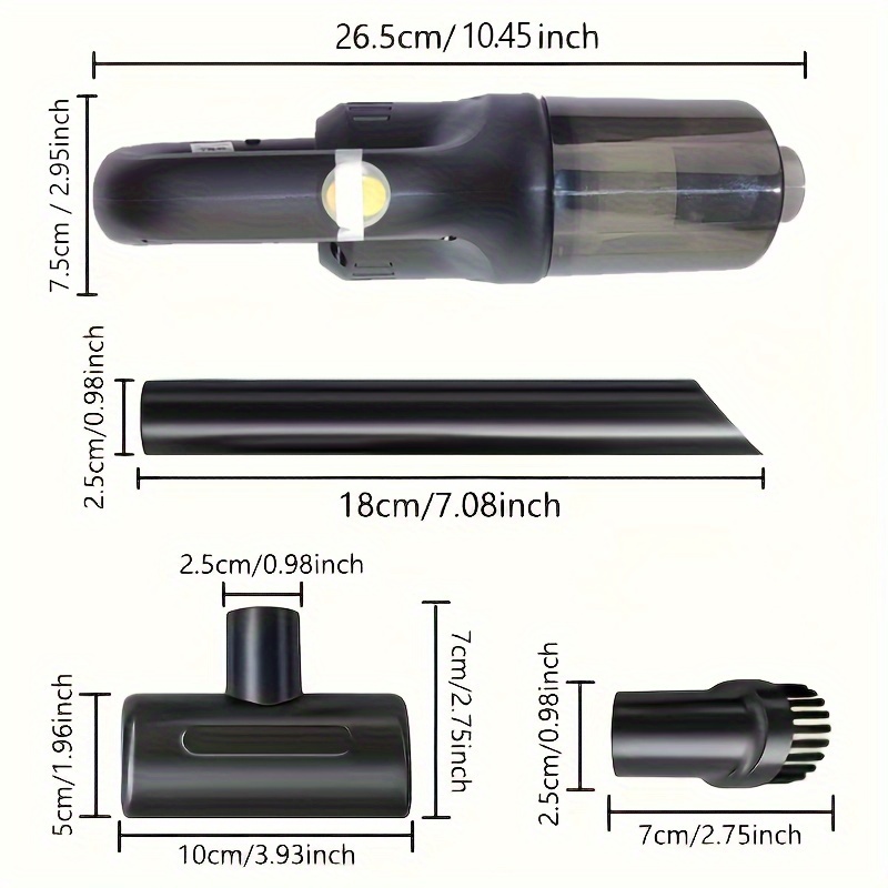 portable handheld vacuum cleaner usb charging dual use for home office strong 3 1kpa suction rechargeable 1800mah lithium battery multiple attachments electronic component cleaning details 1