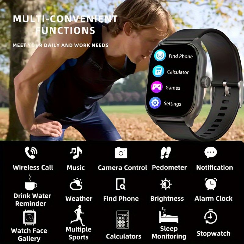 smart watch gifts for men and women 2 01 smart watch for android iphone fitness tracking watch sport mode pedometer distance stylish lightweight sport details 3