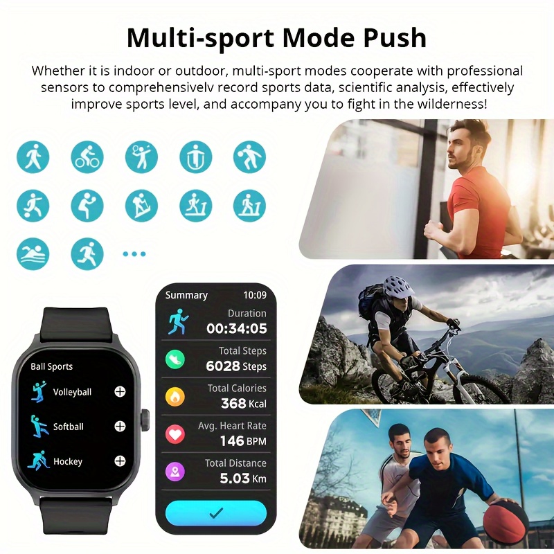 smart watch gifts for men and women 2 01 smart watch for android iphone fitness tracking watch sport mode pedometer distance stylish lightweight sport details 4