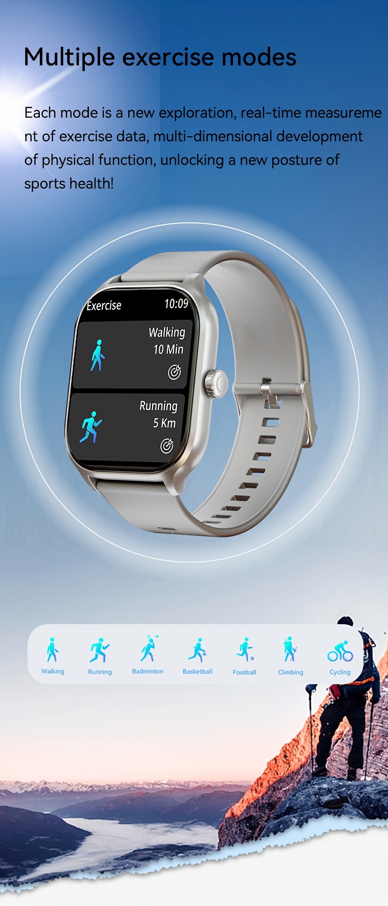 smart watch gifts for men and women 2 01 smart watch for android iphone fitness tracking watch sport mode pedometer distance stylish lightweight sport details 5
