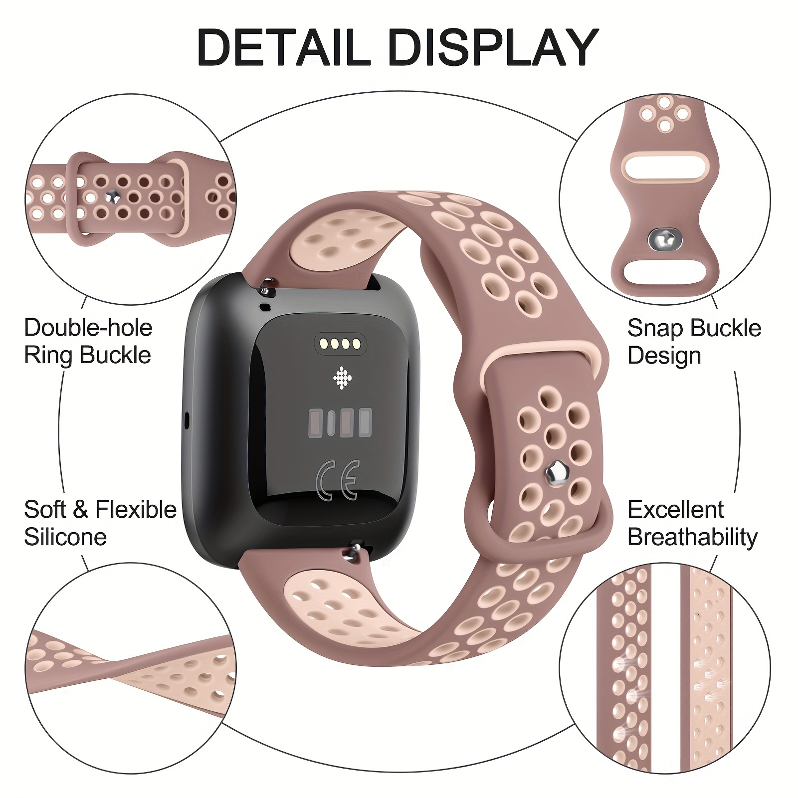silicone band compatible with fitbit se strap sport wristband bracelet for fitbit watchband for women men details 2