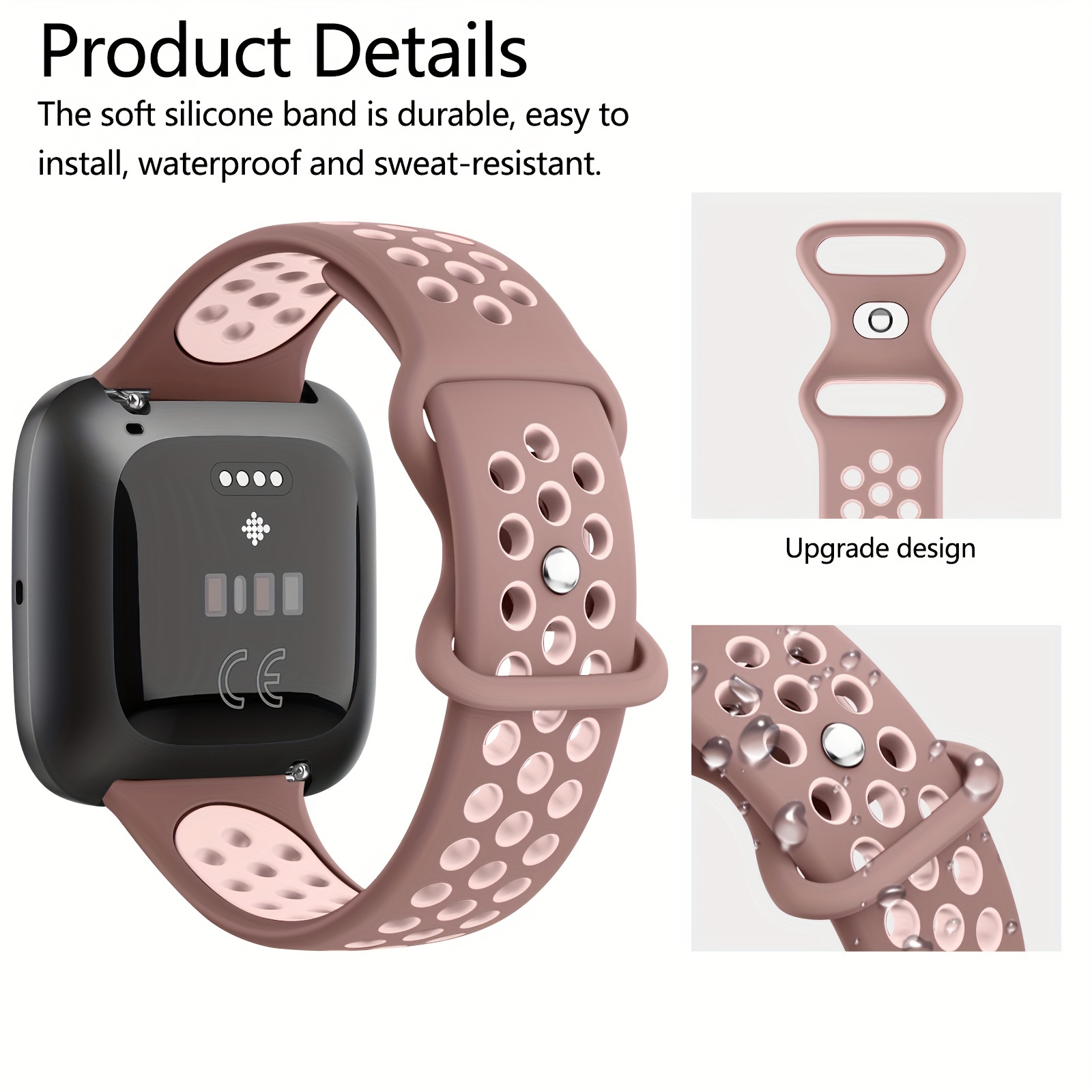 silicone band compatible with fitbit se strap sport wristband bracelet for fitbit watchband for women men details 3