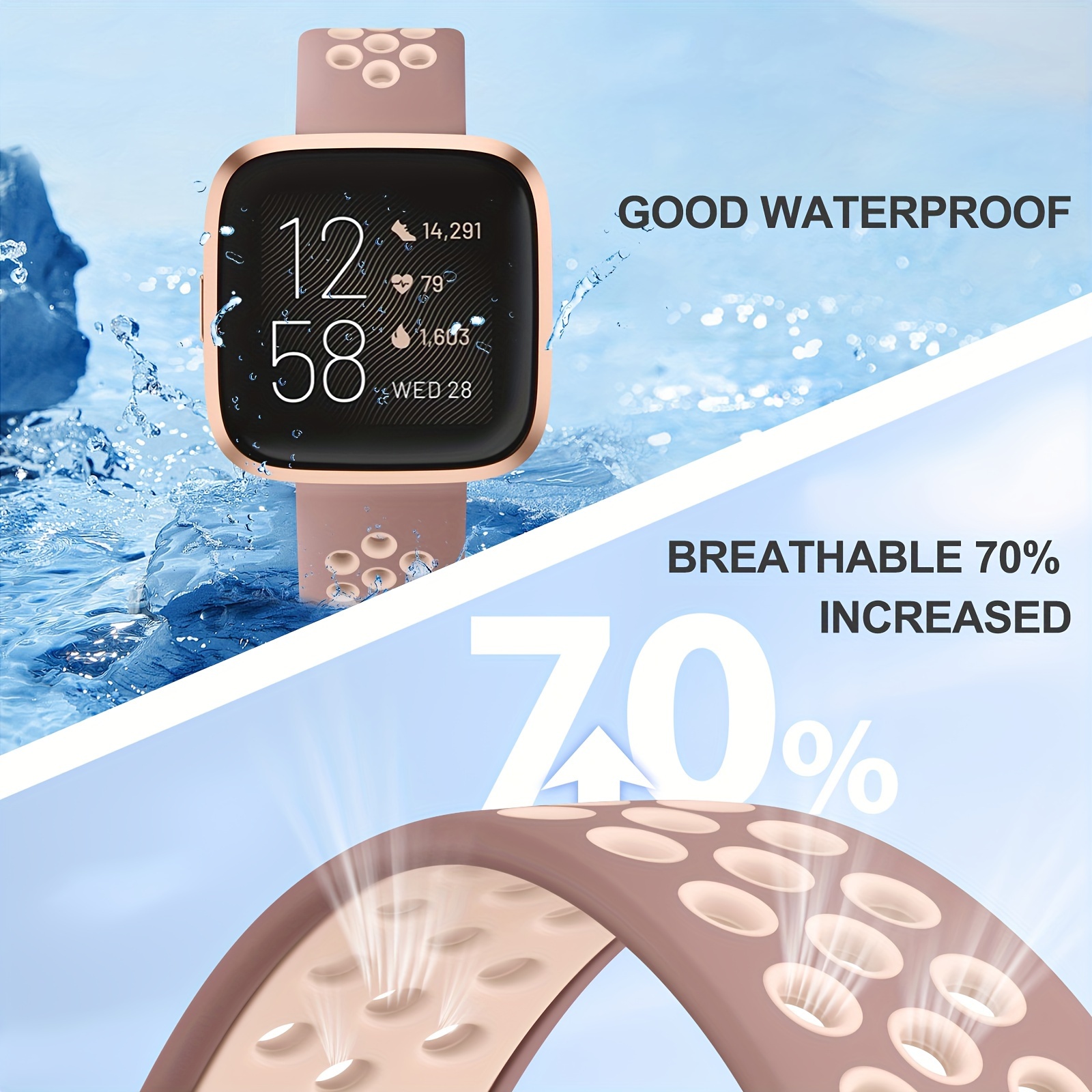 silicone band compatible with fitbit se strap sport wristband bracelet for fitbit watchband for women men details 4
