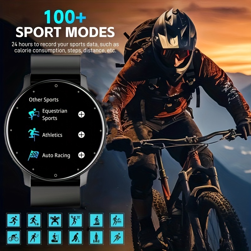 the smartwatch features wireless calling message notifications tracking step counting and exercise suitable for fitness and outdoor activities details 2