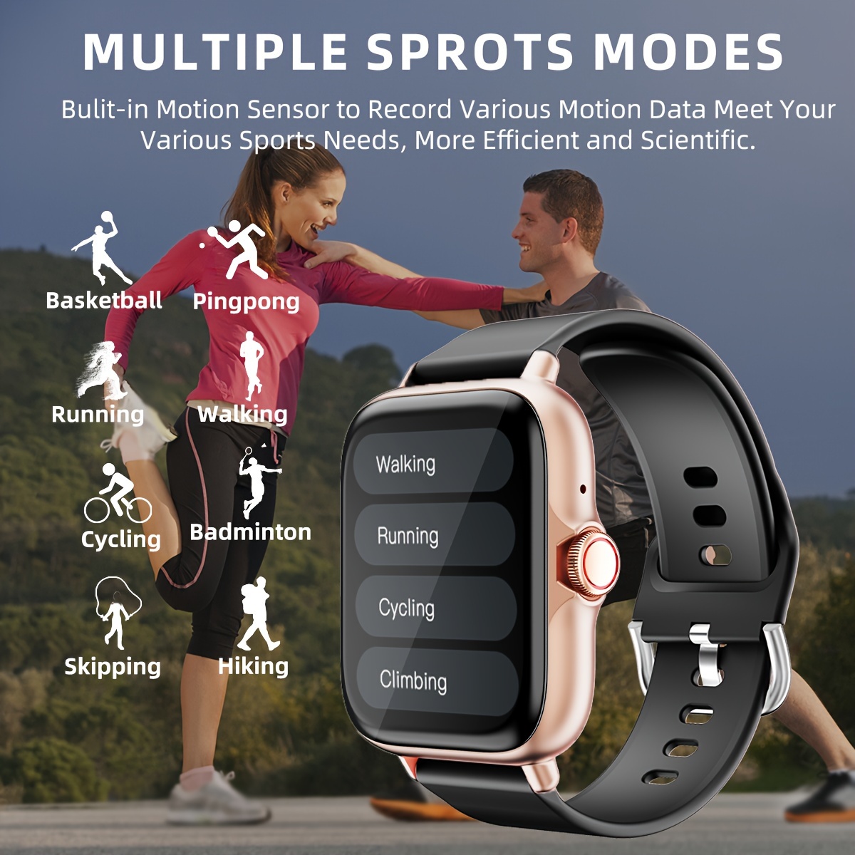 waterproof smart watch 1 83 screen display with message answer make call smartwatch sleep monitoring sports pedometer information alerts for iphone android phones smartbands fitness watch for women men friend gift birthday gift details 3