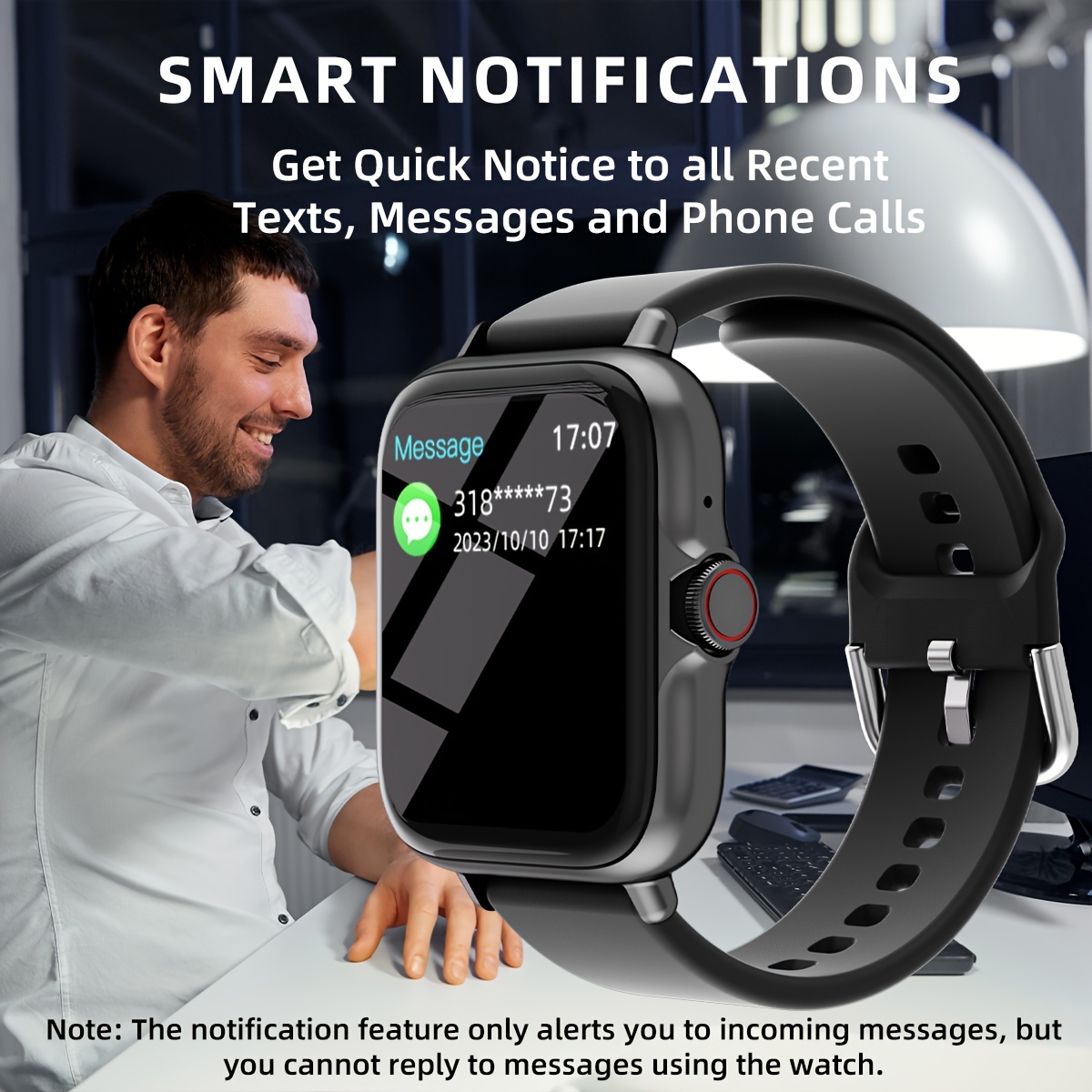 waterproof smart watch 1 83 screen display with message answer make call smartwatch sleep monitoring sports pedometer information alerts for iphone android phones smartbands fitness watch for women men friend gift birthday gift details 5