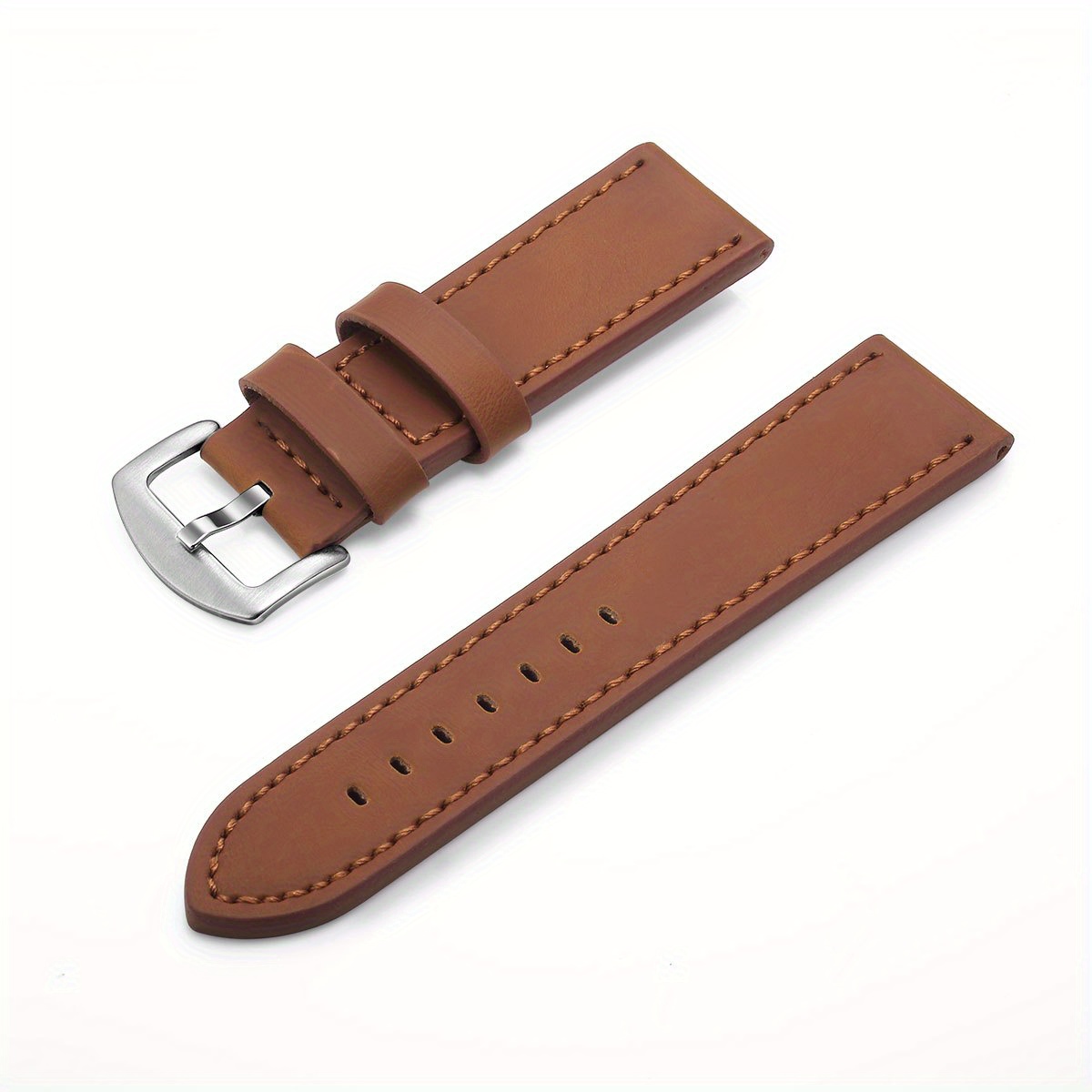 fashionable smooth genuine calfskin leather watch band for 20mm 22mm straps with solid automatic butterfly business watch wrist strap details 6