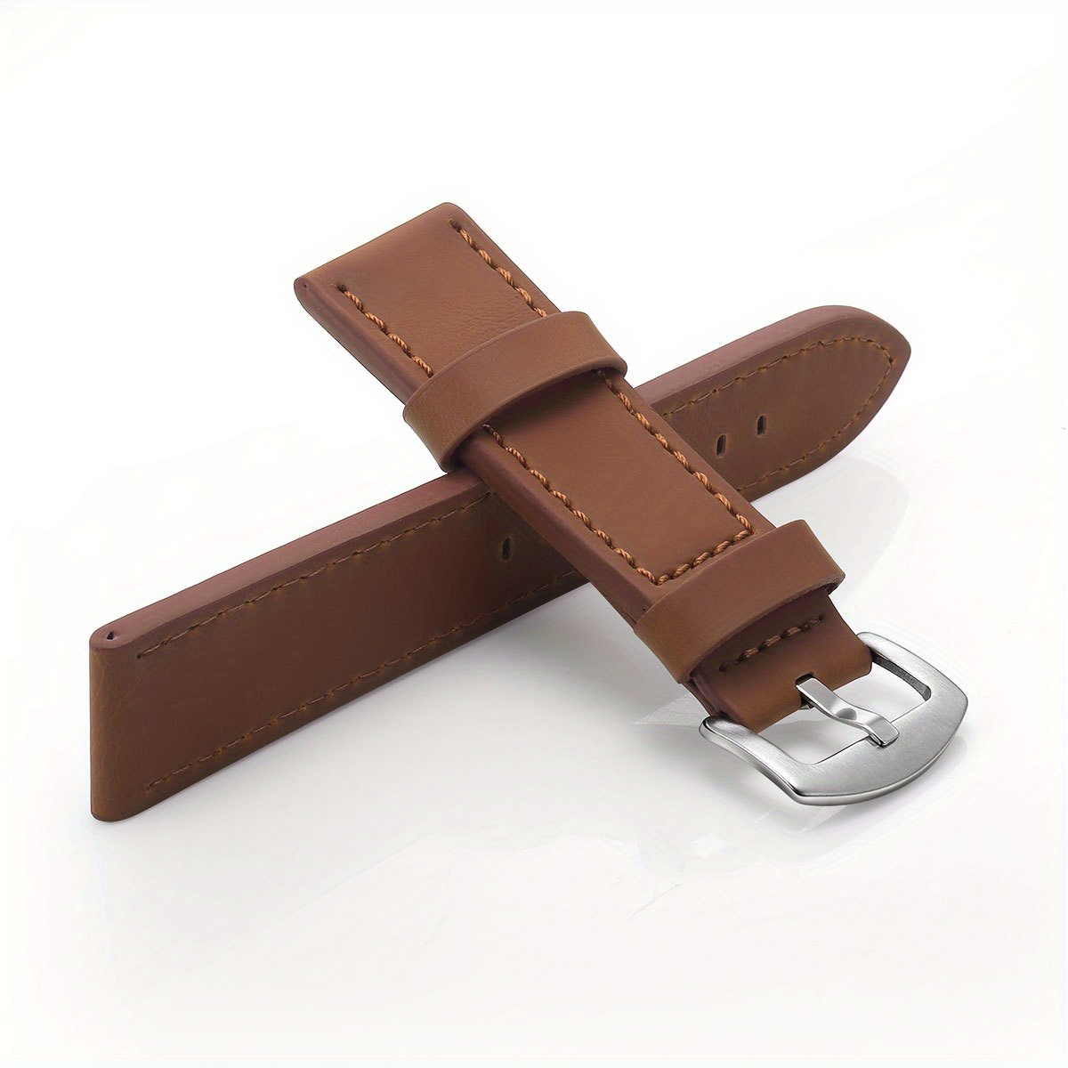 fashionable smooth genuine calfskin leather watch band for 20mm 22mm straps with solid automatic butterfly business watch wrist strap details 8