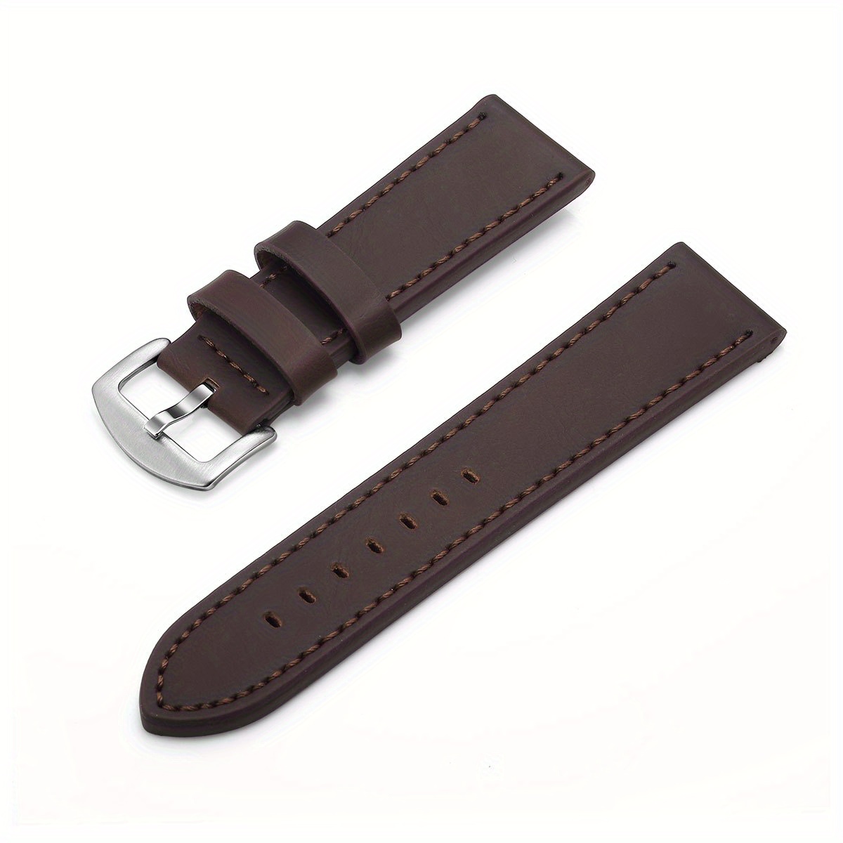 fashionable smooth genuine calfskin leather watch band for 20mm 22mm straps with solid automatic butterfly business watch wrist strap details 11