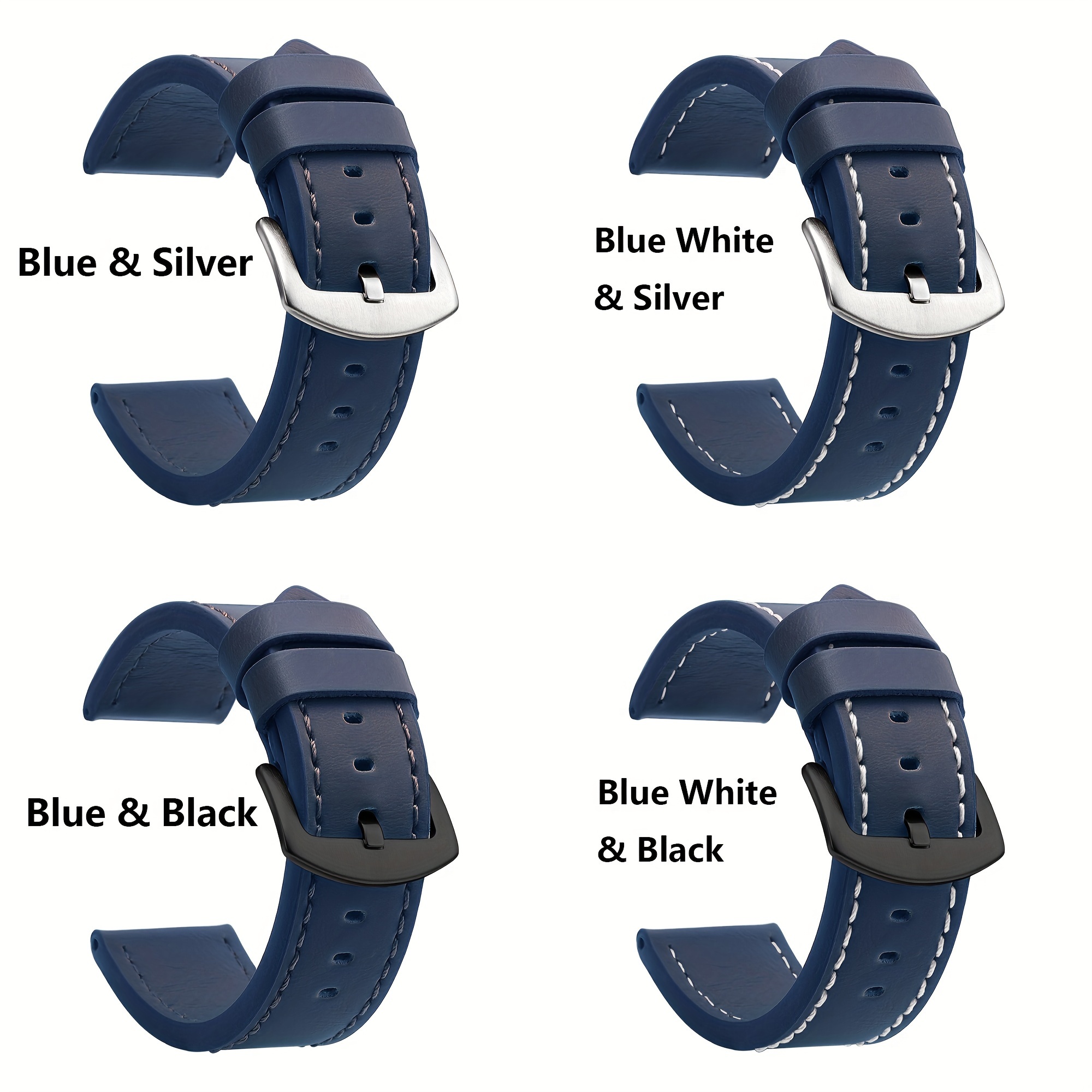 fashionable smooth genuine calfskin leather watch band for 20mm 22mm straps with solid automatic butterfly business watch wrist strap details 13