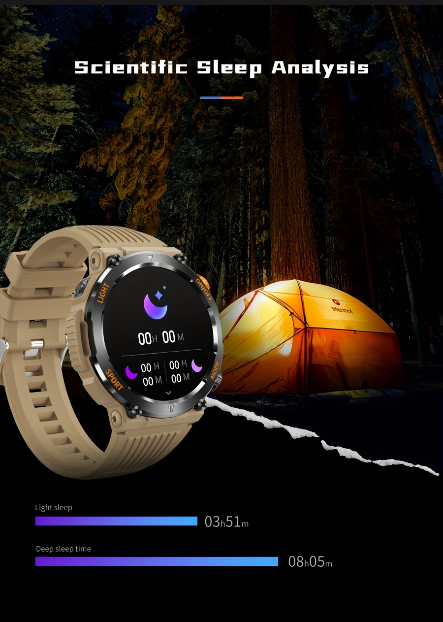 outdoor sports smartwatch for men answering making calls android iphone wireless smartwatch from 2023 sturdy and pedometer sleep 450 mah battery details 7