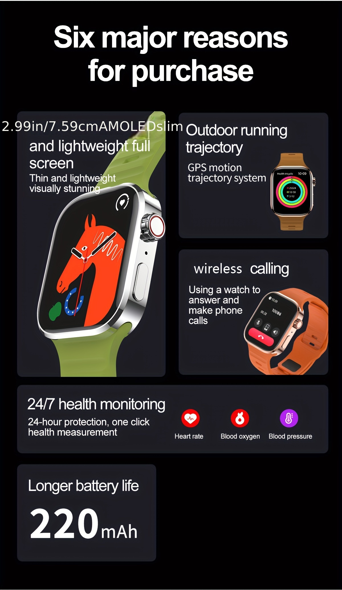 b02 smart watch with wireless call receiving making 2 01inch hd large screen exercise mode fitness compatible with android for iphone details 1