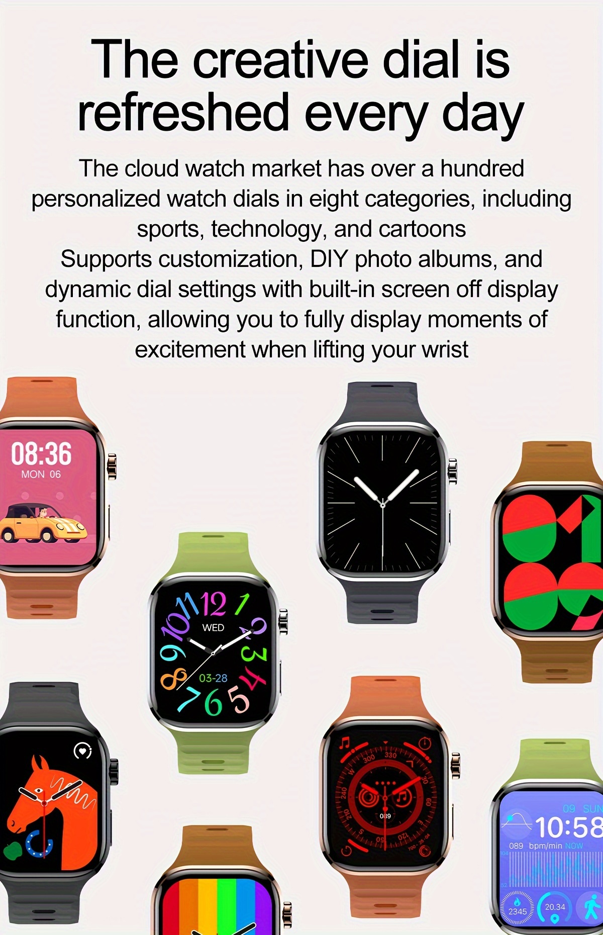 b02 smart watch with wireless call receiving making 2 01inch hd large screen exercise mode fitness compatible with android for iphone details 5