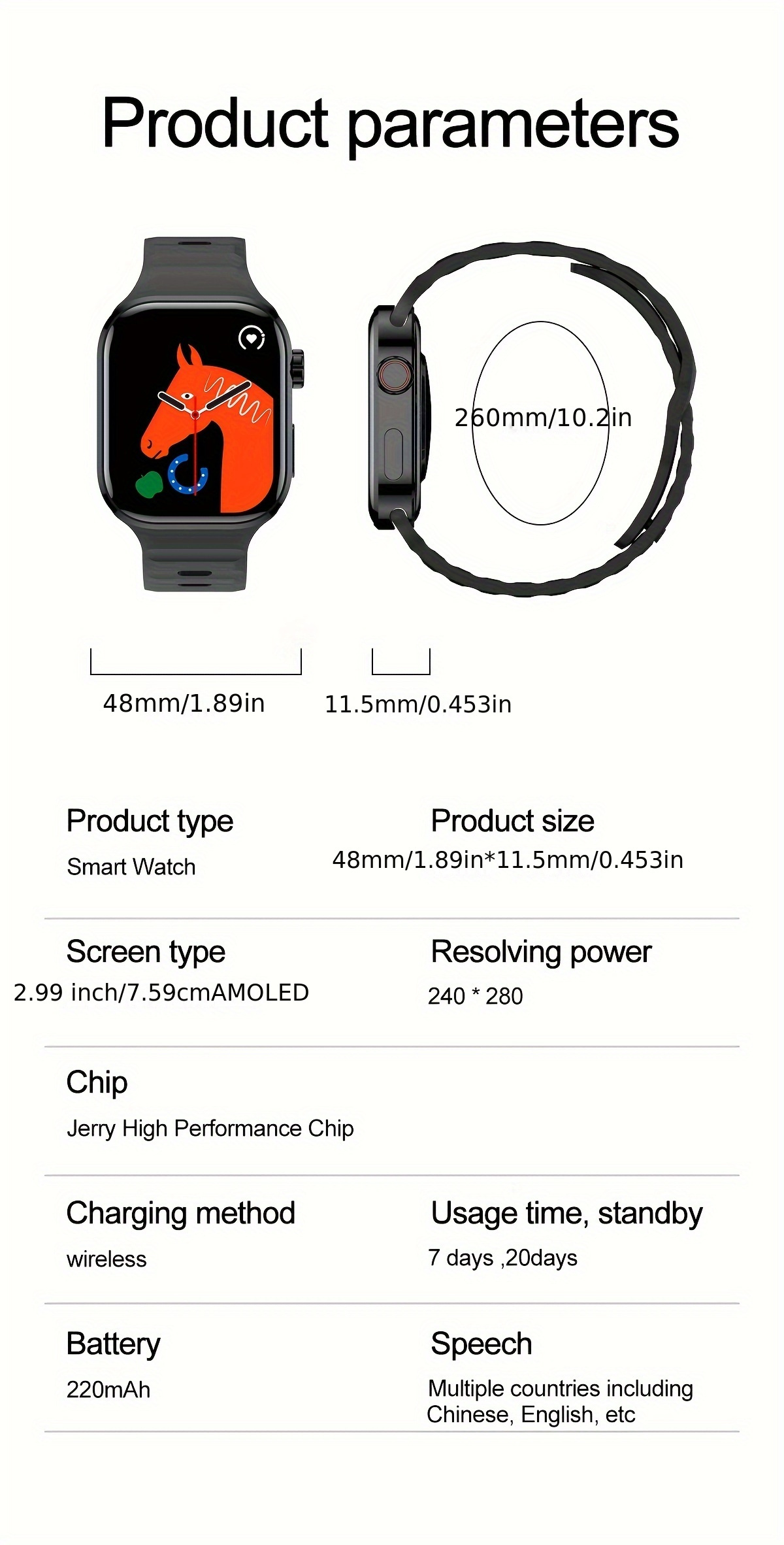 b02 smart watch with wireless call receiving making 2 01inch hd large screen exercise mode fitness compatible with android for iphone details 9