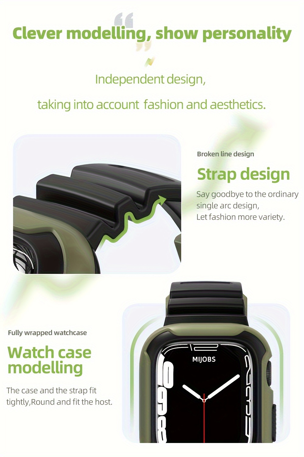 smartwatch case compatible with watch 40mm 41mm 44mm 45mm waterproof strap for 6 5 4 se no screen protector men women shockproof watchband bumper case details 1
