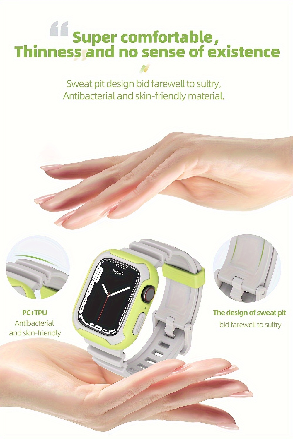 smartwatch case compatible with watch 40mm 41mm 44mm 45mm waterproof strap for 6 5 4 se no screen protector men women shockproof watchband bumper case details 4