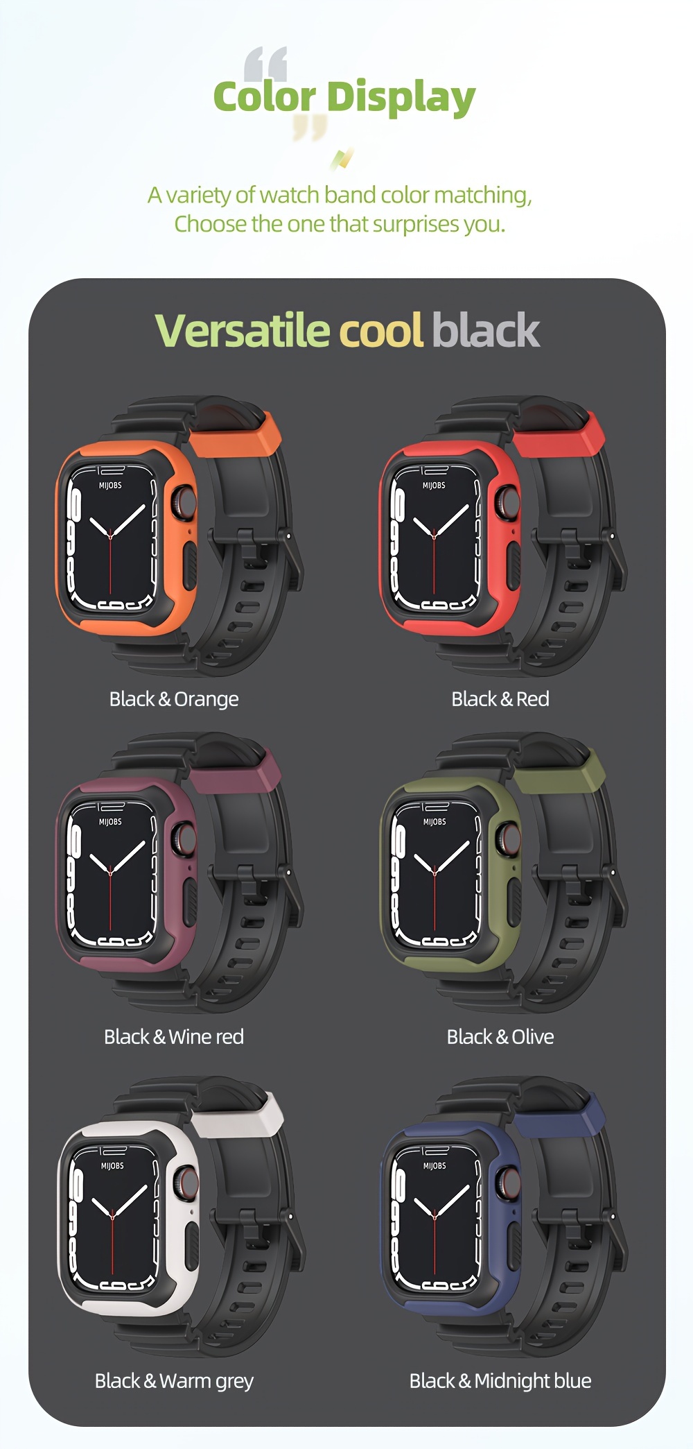 smartwatch case compatible with watch 40mm 41mm 44mm 45mm waterproof strap for 6 5 4 se no screen protector men women shockproof watchband bumper case details 5