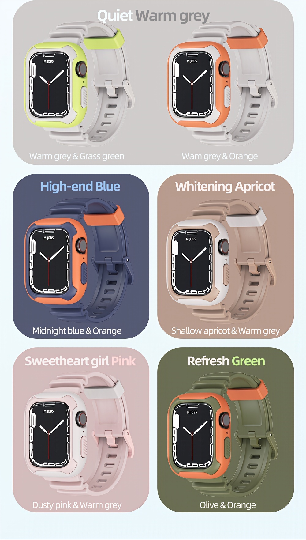 smartwatch case compatible with watch 40mm 41mm 44mm 45mm waterproof strap for 6 5 4 se no screen protector men women shockproof watchband bumper case details 6