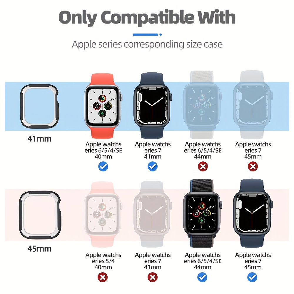 smartwatch case compatible with watch 40mm 41mm 44mm 45mm waterproof strap for 6 5 4 se no screen protector men women shockproof watchband bumper case details 10