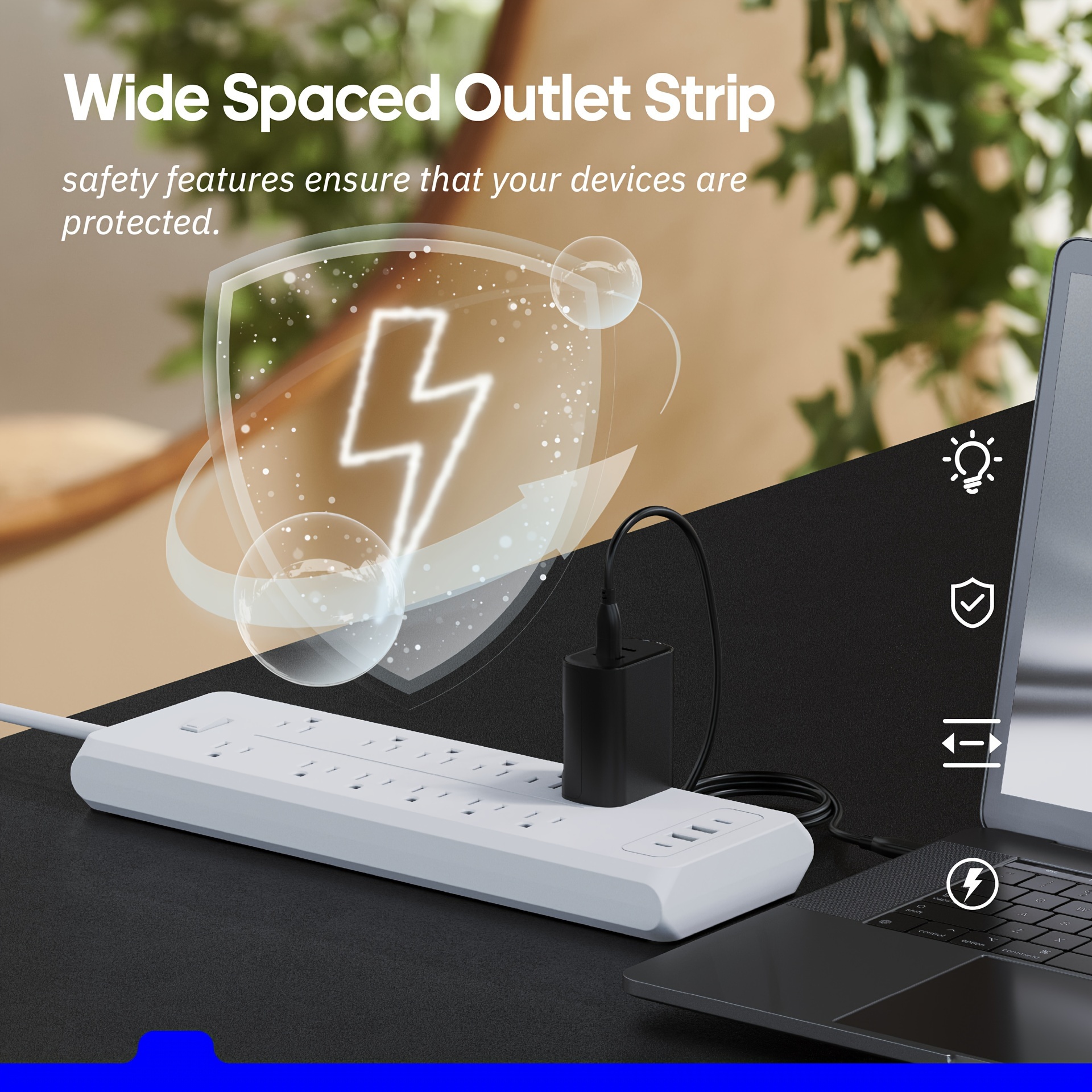 16 in 1 protector with 12 outlets 2 usb and 2 usb c for iphone charging line 79 inch extension cord for plug extender for dorm room essential details 7